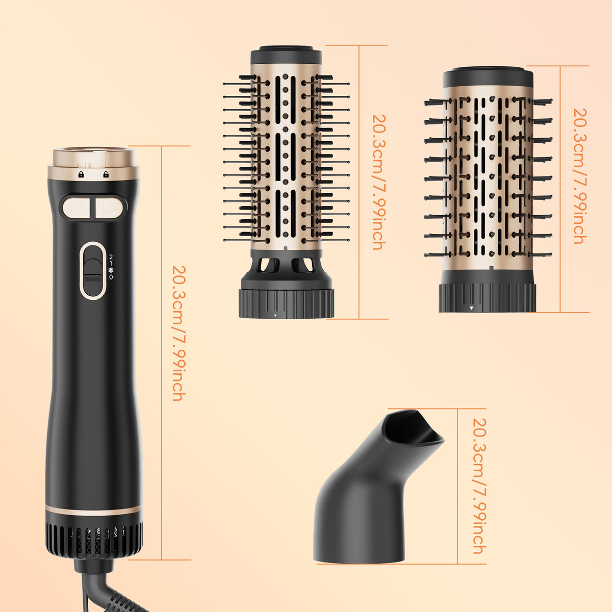 SKIMI Rotating Hair Dryer Brush, Auto Rotating Blow Dryer Brush Spinning, Negative Ionic Brush Blow Dryer, Round Brush Blow Dryer Volumize Curling