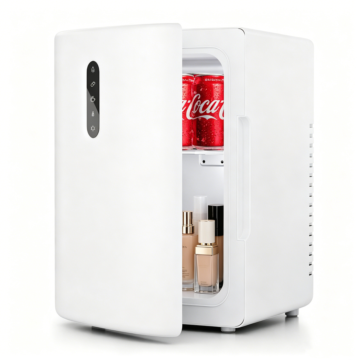 WHALL 12L portable refrigerator, AC/DC, cools 33–36°F below ambient or heats to 140°F.