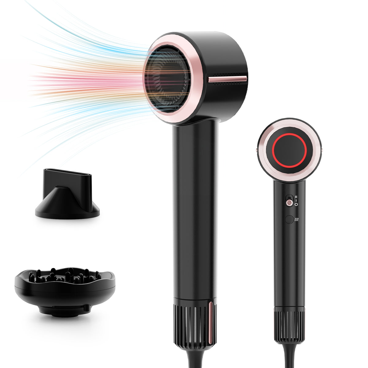 NICEBAY High-Speed Brushless Hair Dryer with 360° Magnetic Attachments
