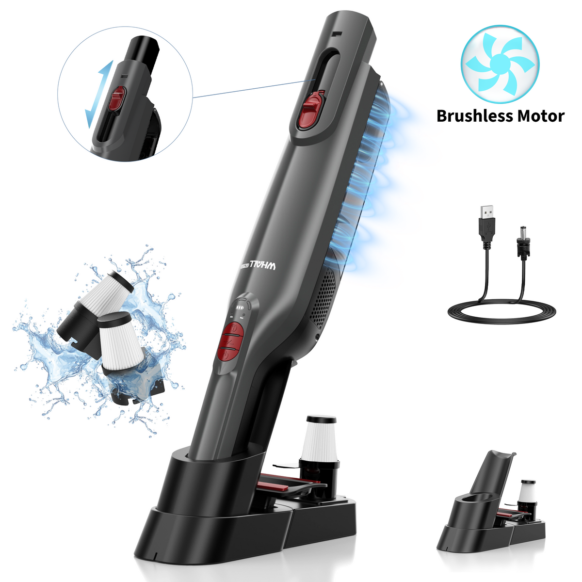 Cordless Handheld Portable Vacuum for Home & Car