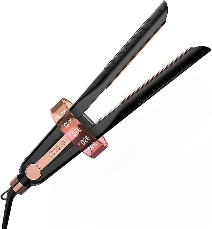 NICEBAY Airflow Styler, Titanium Hair Straightener & Curling Iron with Cooling Air Vents, 5 Temps, Dual Voltage