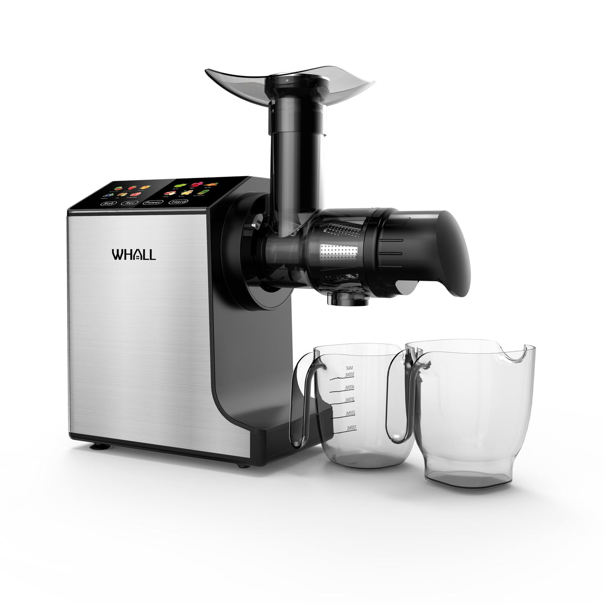 WHALL Cold Press Juicer Machine, Wide Feed Chute, 2-Speed Modes, Stainless Steel Masticating Juicer
