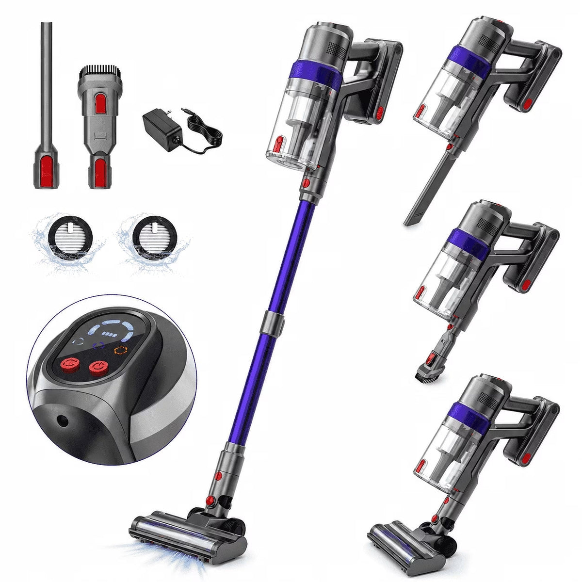 Cordless Stick Vacuum with HEPA Filter for Pet Hair & Hard Floors