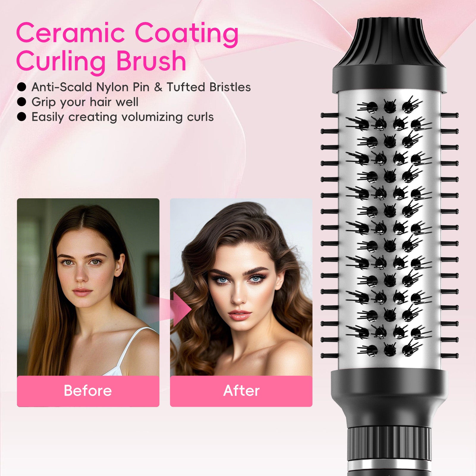 Nicebay Curling Iron, Professional Instant Heat Up Hair Curling Wand Set, Curling Wand