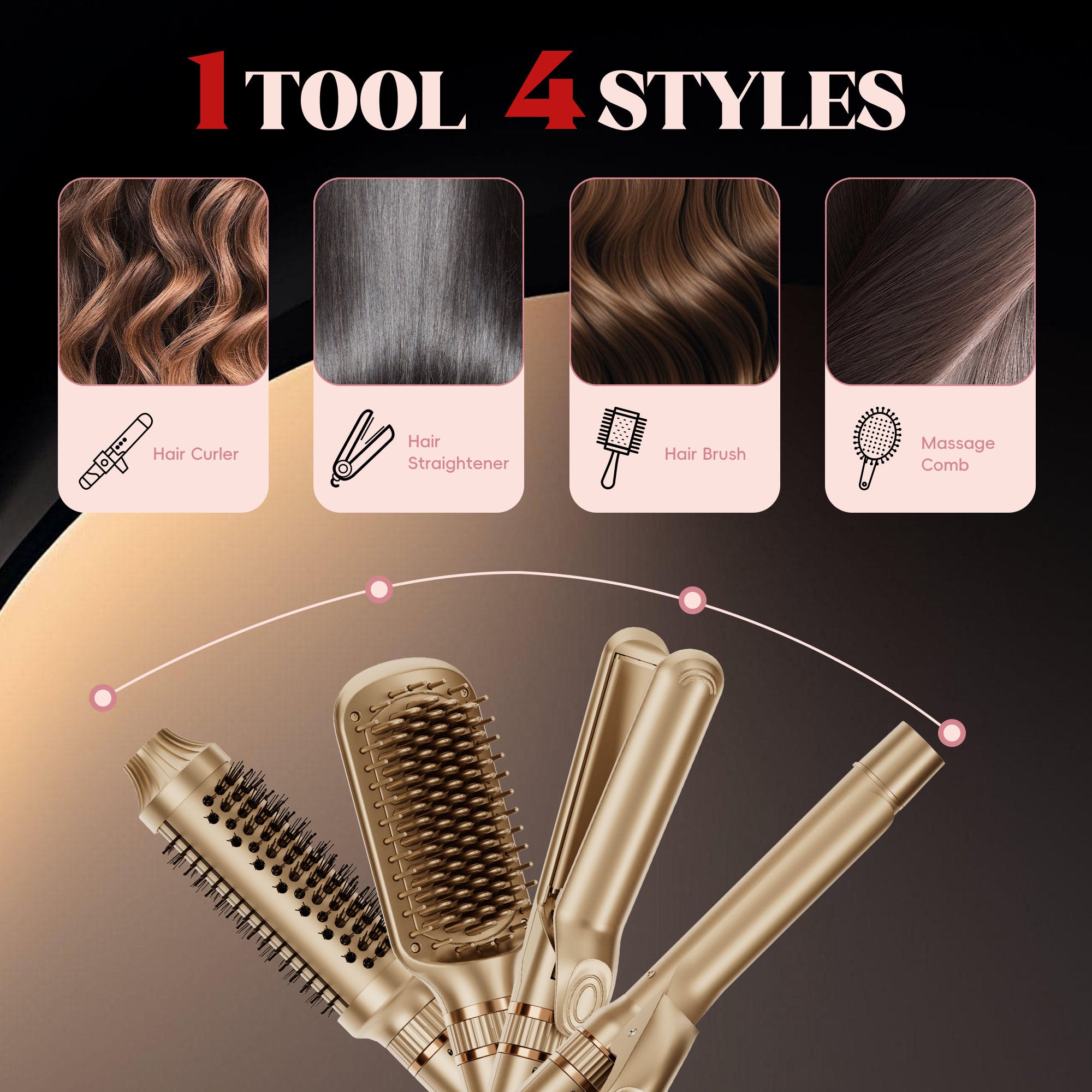 SKIMI Hair Curling Wands, Professional Instant Heat Up Hair Curling Wand Set, Flat Iron, Curling Wand, Hair Straightener