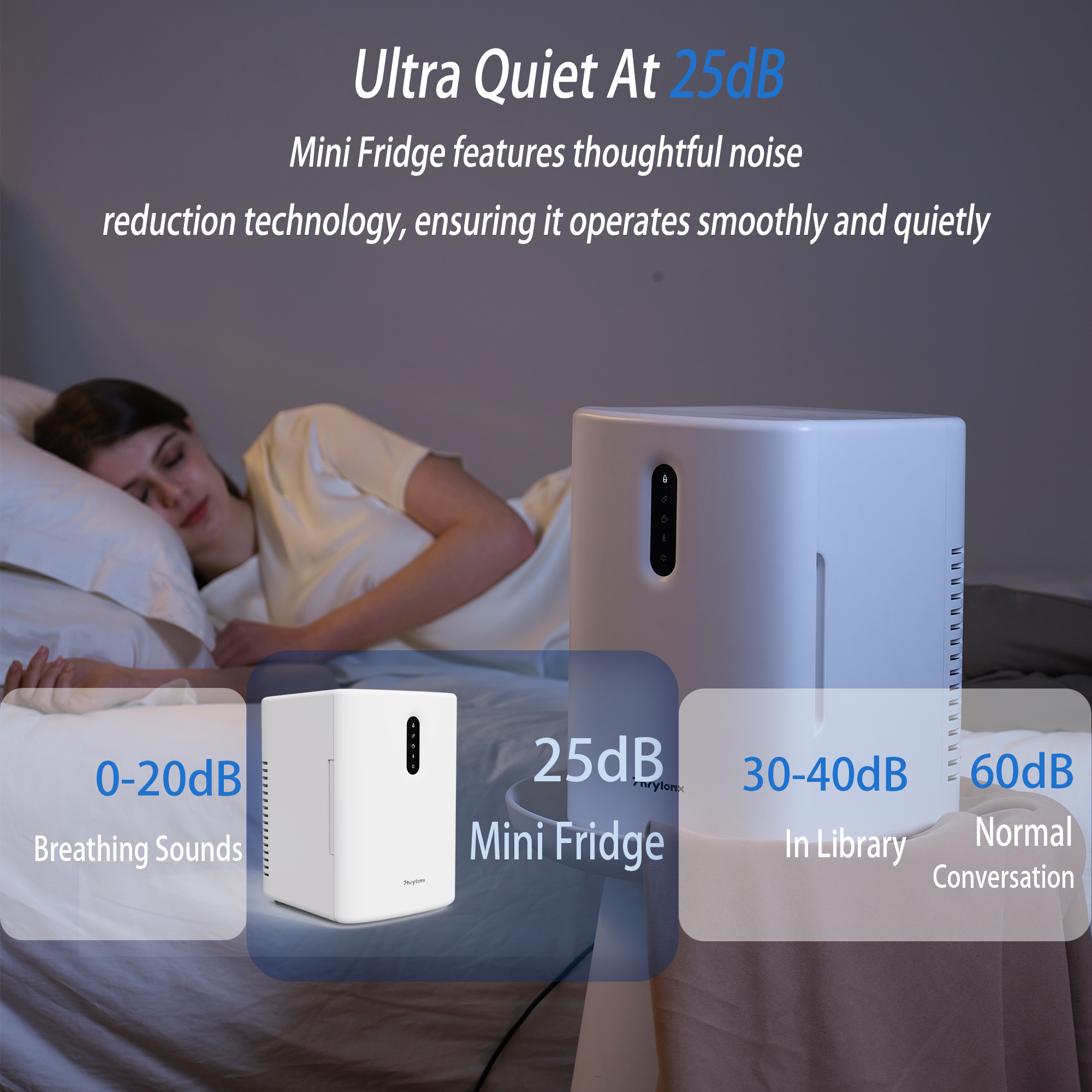 Thrylonx 12L Mini Portable Compact Fridge,120V AC/12V DC Electric Cooler/ Warmer Small Refrigerators