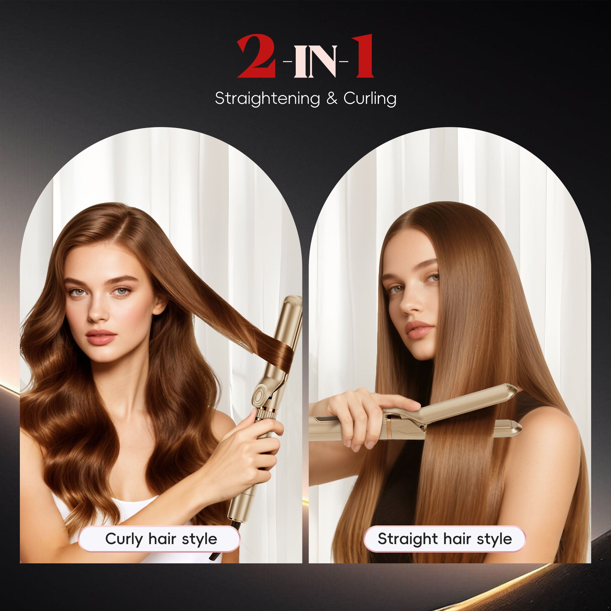 SKIMI Hair Curling Wands, Professional Instant Heat Up Hair Curling Wand Set, Flat Iron, Curling Wand, Hair Straightener