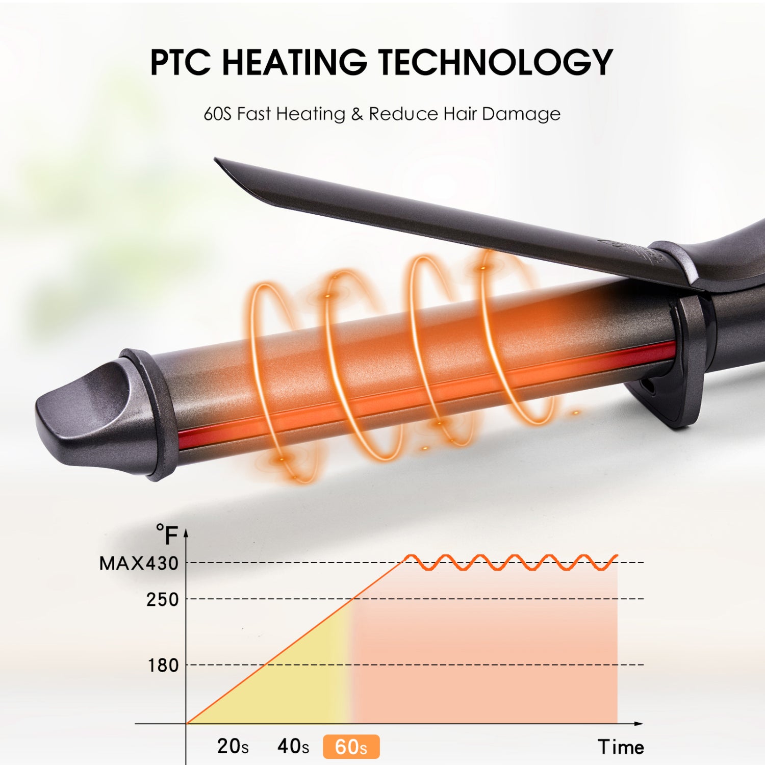 SKIMI Curling Iron, Hair Curlers 1 inch Barrel, Hair Curling Wand with Ceramic Coating, Curling Iron