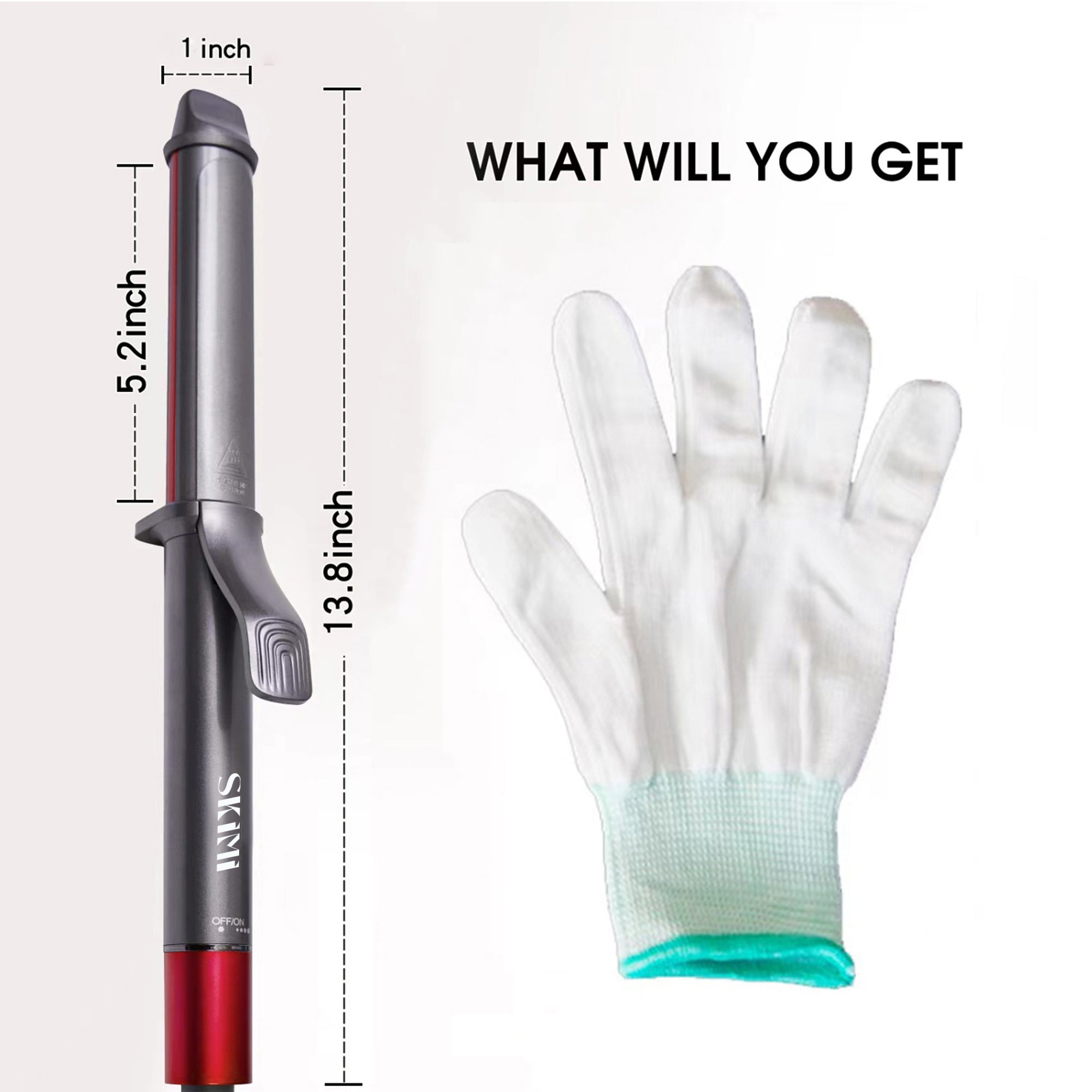 SKIMI Curling Iron, Hair Curlers 1 inch Barrel, Hair Curling Wand with Ceramic Coating, Curling Iron