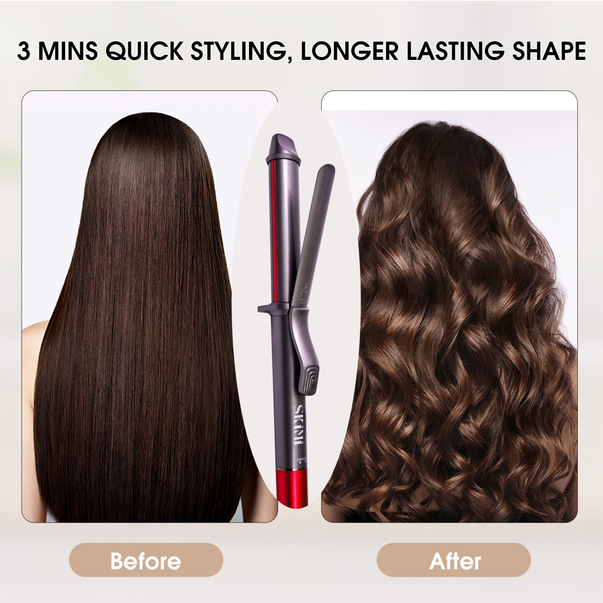 SKIMI Curling Iron, Hair Curlers 1 inch Barrel, Hair Curling Wand with Ceramic Coating, Curling Iron