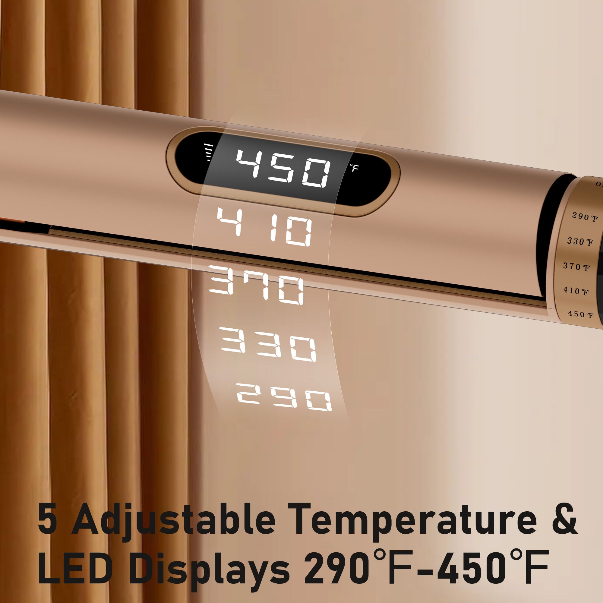 SKIMI Hair Straightener Flat Iron, Hair Straightener and Curler-5 Temp, Fast Heating, Wide Voltage