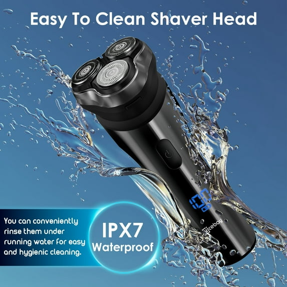 Nicebay Electric Razor, Electric Shavers for Men, Wet/Dry Shaver LED Display/Travel Lock/Type C/Lpx7