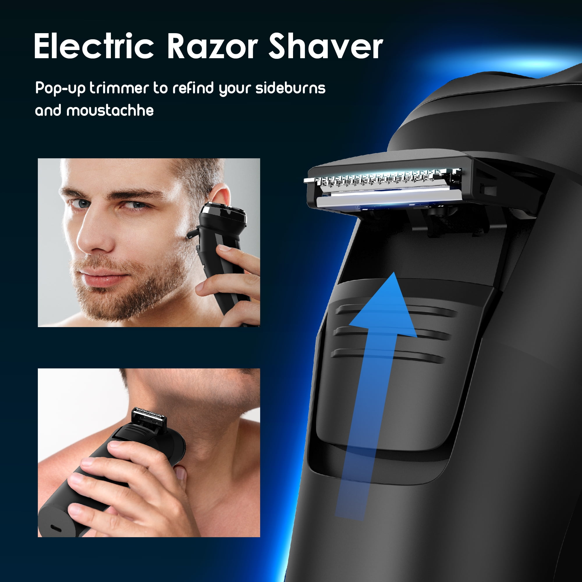 Nicebay Electric Razor, Electric Shavers for Men, Wet/Dry Shaver LED Display/Travel Lock/Type C/Lpx7