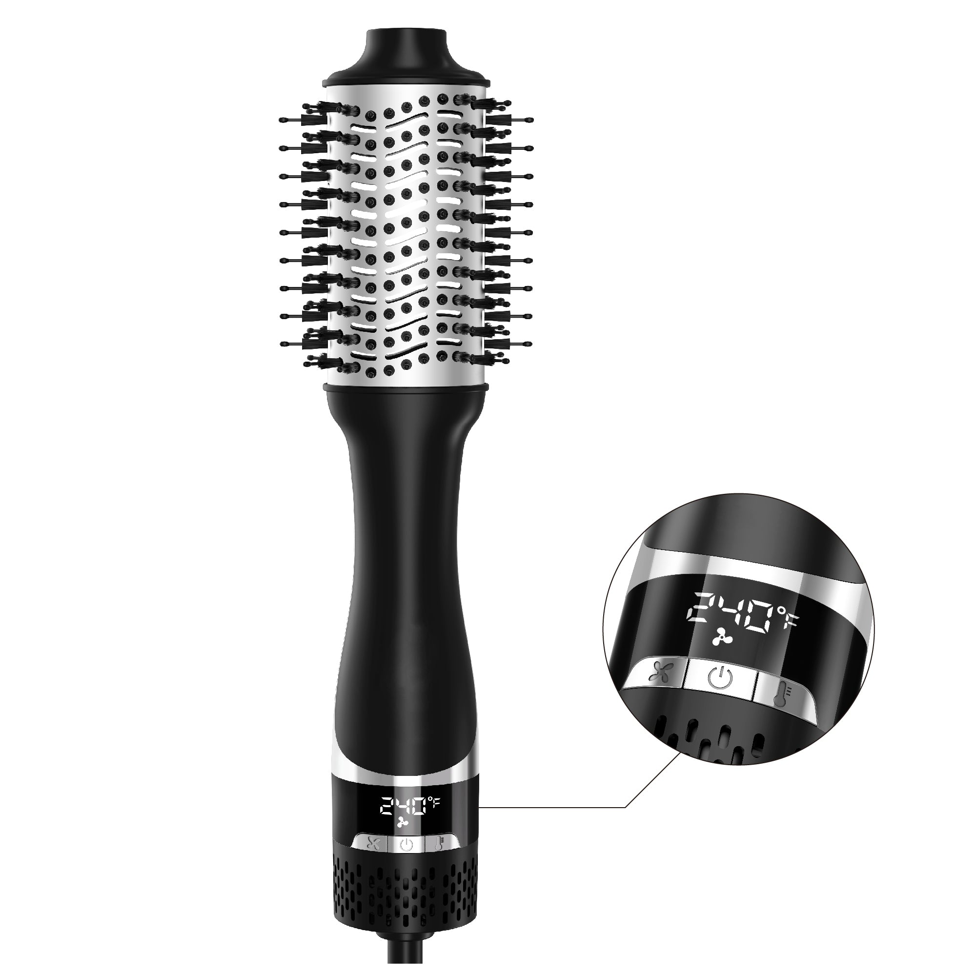 SKIMI Hair Dryer Brush, Black Blow Dryer Brush, Curly, Dry, Oval Hot Air Brush