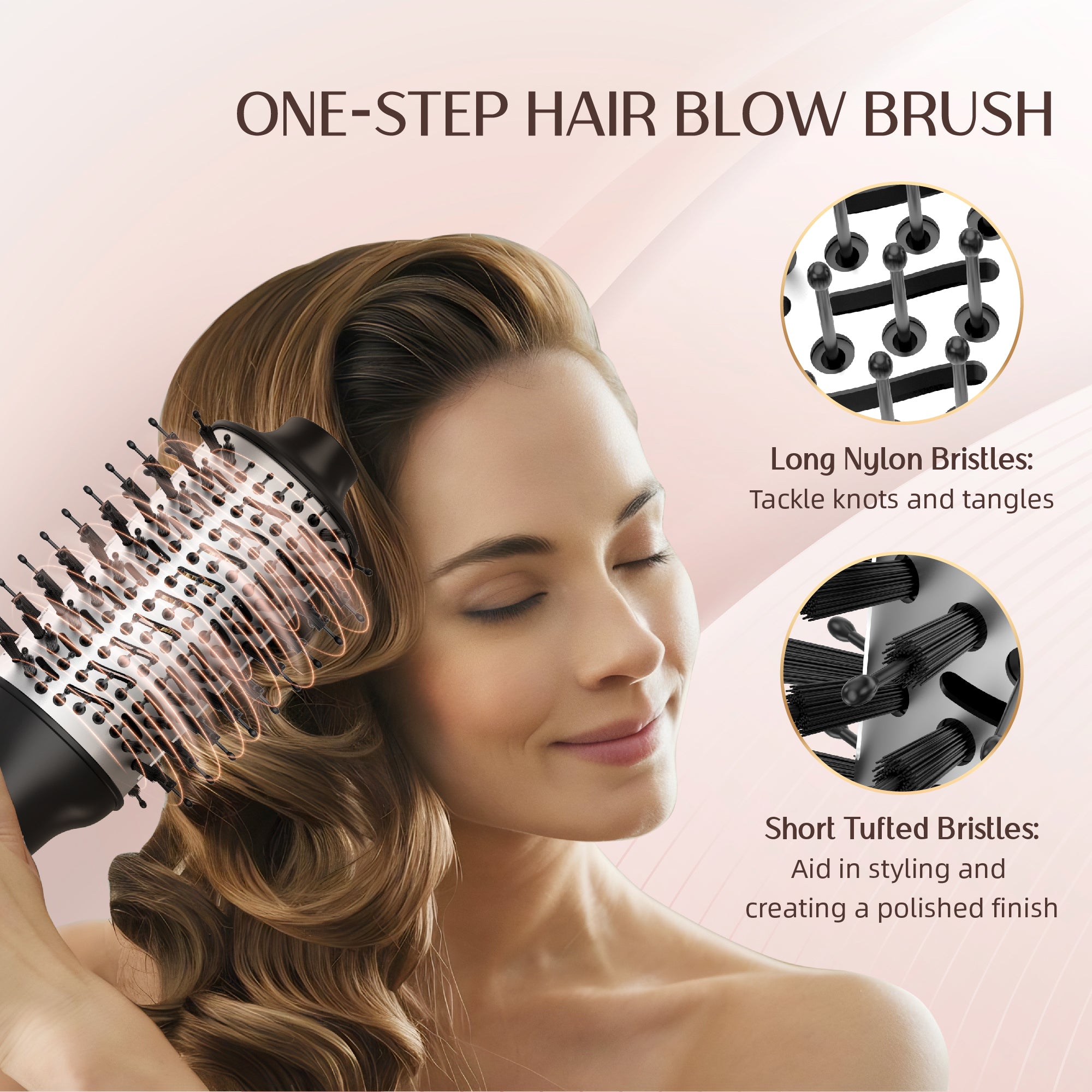 SKIMI Hair Dryer Brush Blow Dryer Brush in One, Hot Air Dryer,Display Screen,Ceramic Barrel