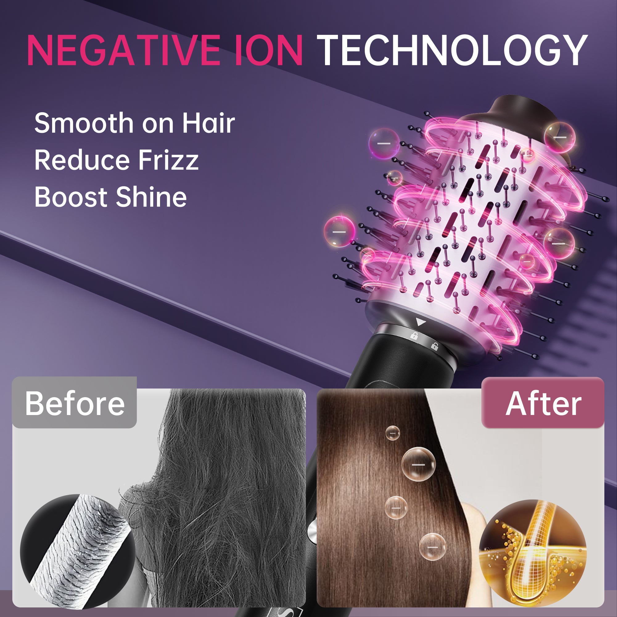 SKIMI Hair Dryer Brush Blow Dry Brush, Multi-Hot Air Styler with 110000RPM Brushless Motor, Hot Air Brush for Fast Drying Curling Volumizing Straightening & Styling, High-Speed & Quiet