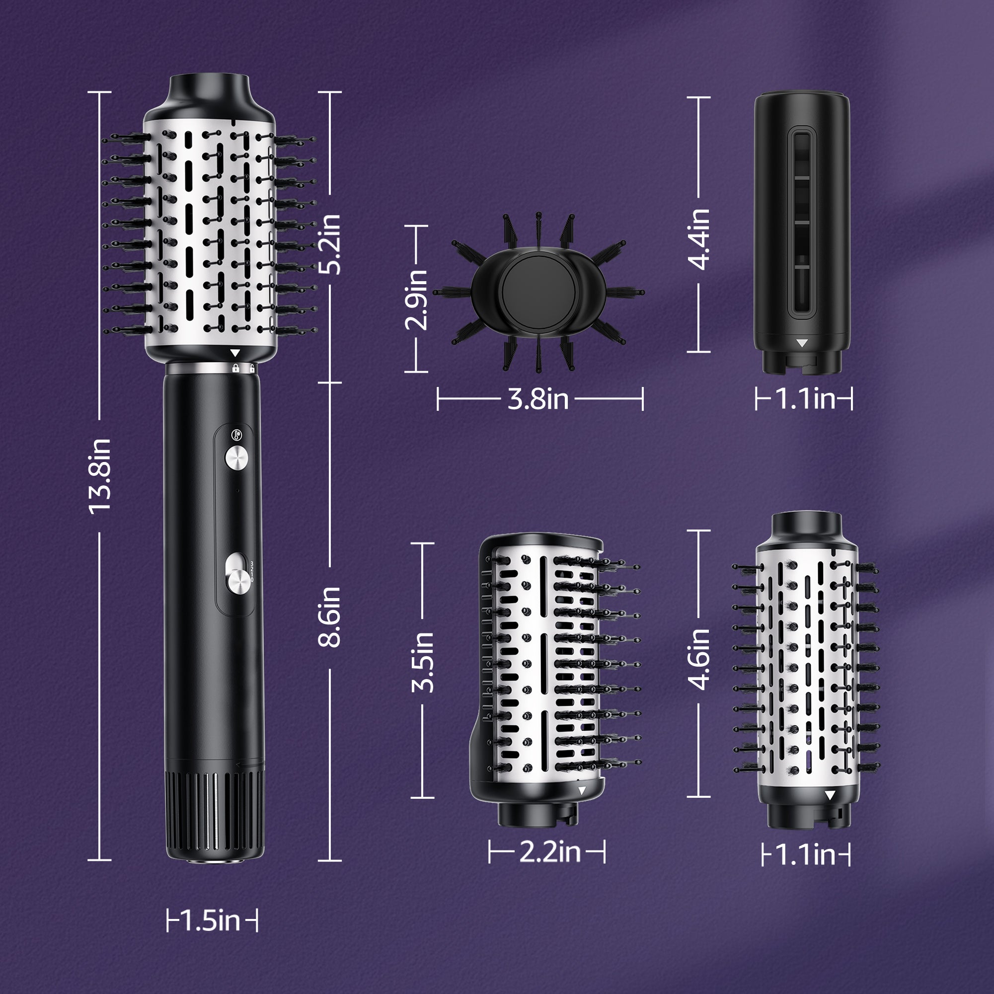 SKIMI Hair Dryer Brush Blow Dry Brush, Multi-Hot Air Styler with 110000RPM Brushless Motor, Hot Air Brush for Fast Drying Curling Volumizing Straightening & Styling, High-Speed & Quiet