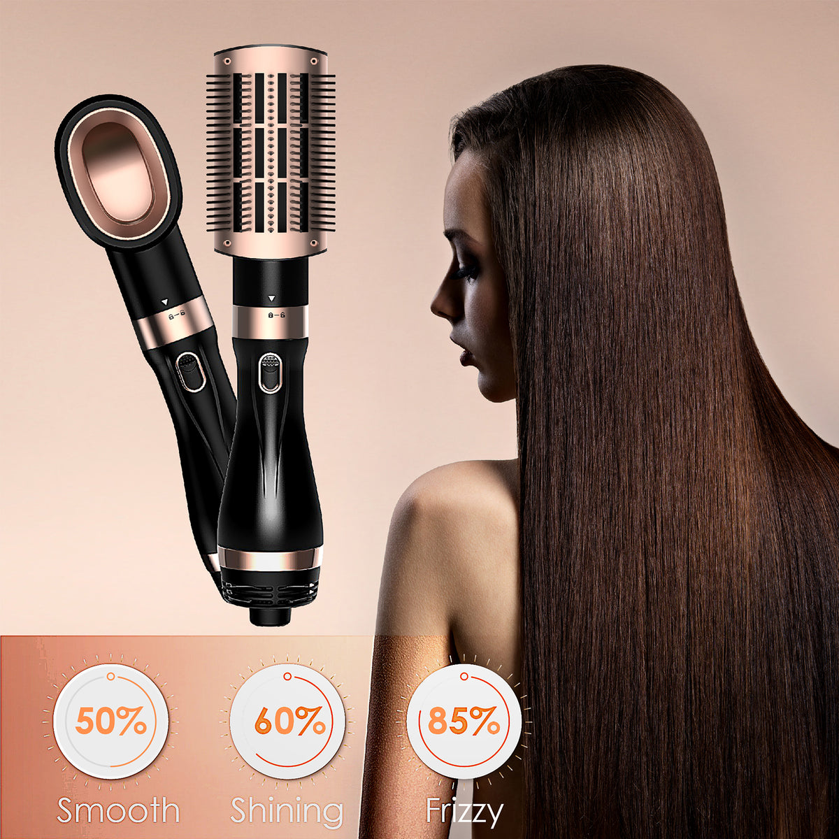 SKIMI Hair Dryer Brush, Hot Air Brush, Blow Dryer Brush Tool Set Straightener/Dryer/Curling Plastic, Curling Brush Hair Dryer