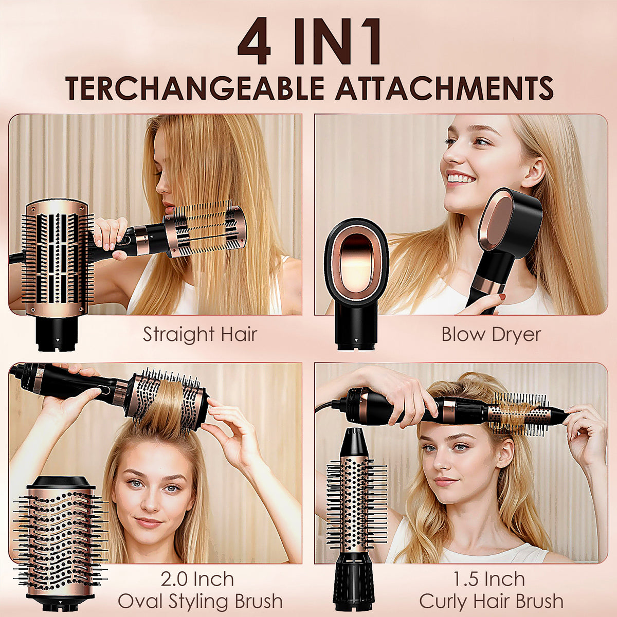 SKIMI Hair Dryer Brush, Hot Air Brush, Blow Dryer Brush Tool Set Straightener/Dryer/Curling Plastic, Curling Brush Hair Dryer