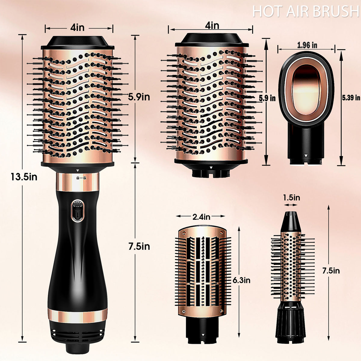SKIMI Hair Dryer Brush, Hot Air Brush, Blow Dryer Brush Tool Set Straightener/Dryer/Curling Plastic, Curling Brush Hair Dryer