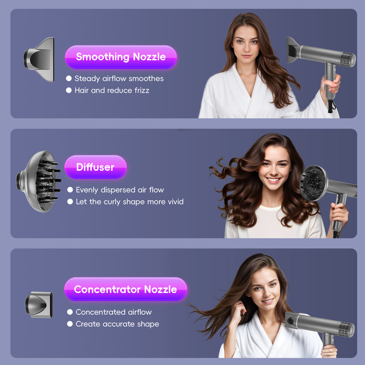 SKIMI Ionic Hair Dryer, High Speed 110000RPM Blow Dryer, Hair Blow Dryer with Diffuser for Women