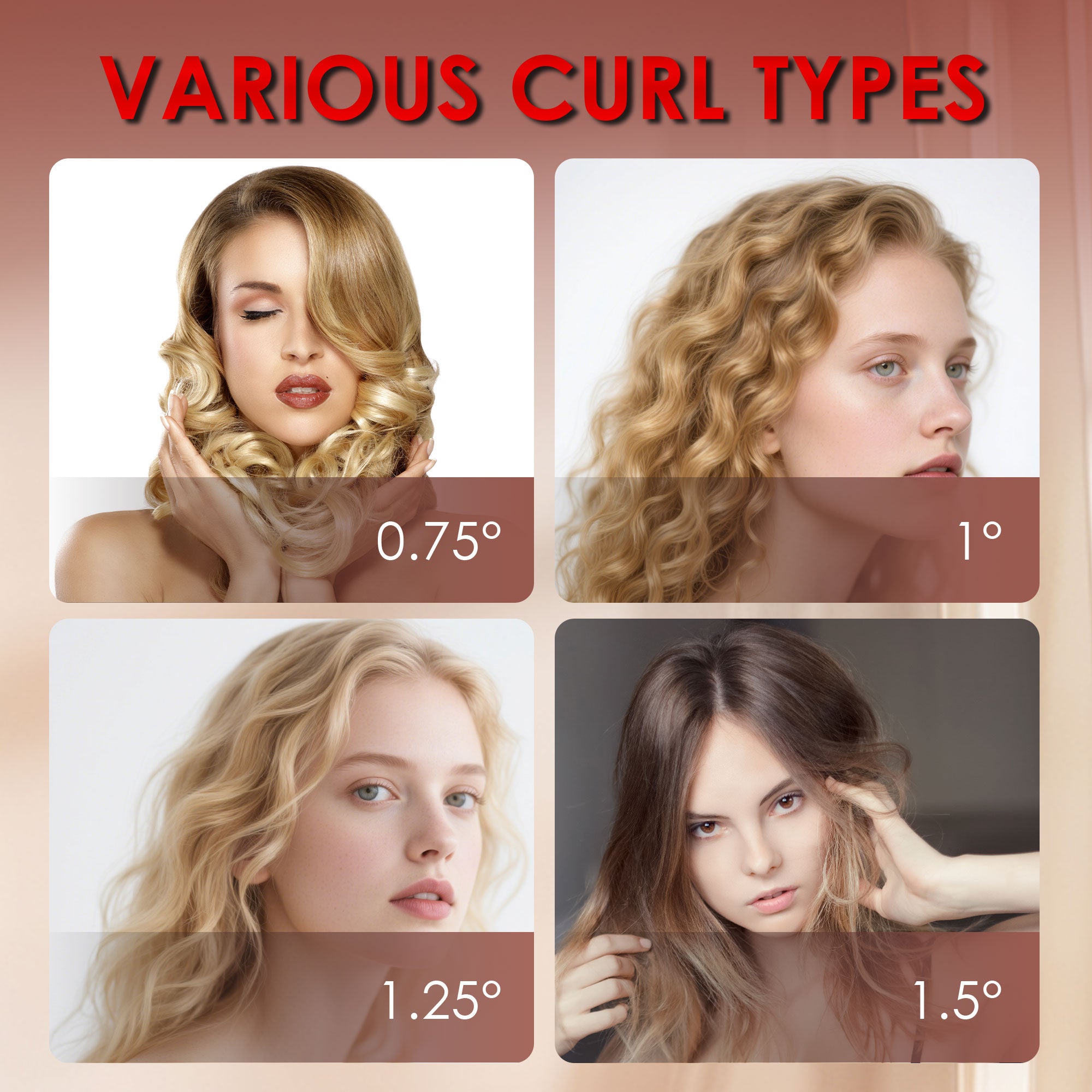 SKIMI Curling Iron Wand, 1 inch Curling Wand, Hair Curling Wand with Ceramic Coating