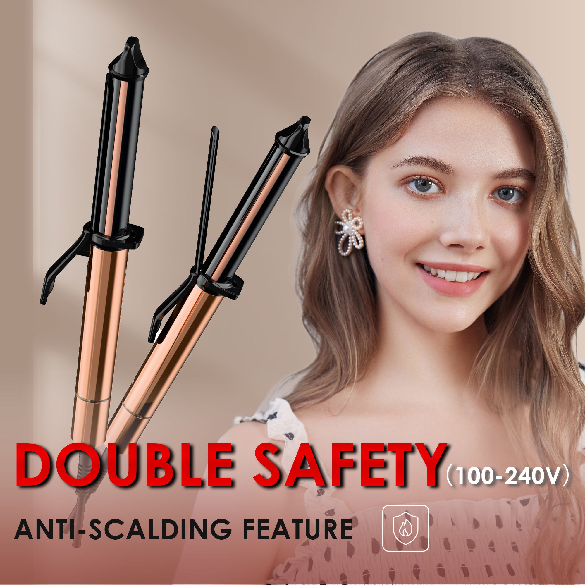 SKIMI Curling Iron Wand, 1 inch Curling Wand, Hair Curling Wand with Ceramic Coating