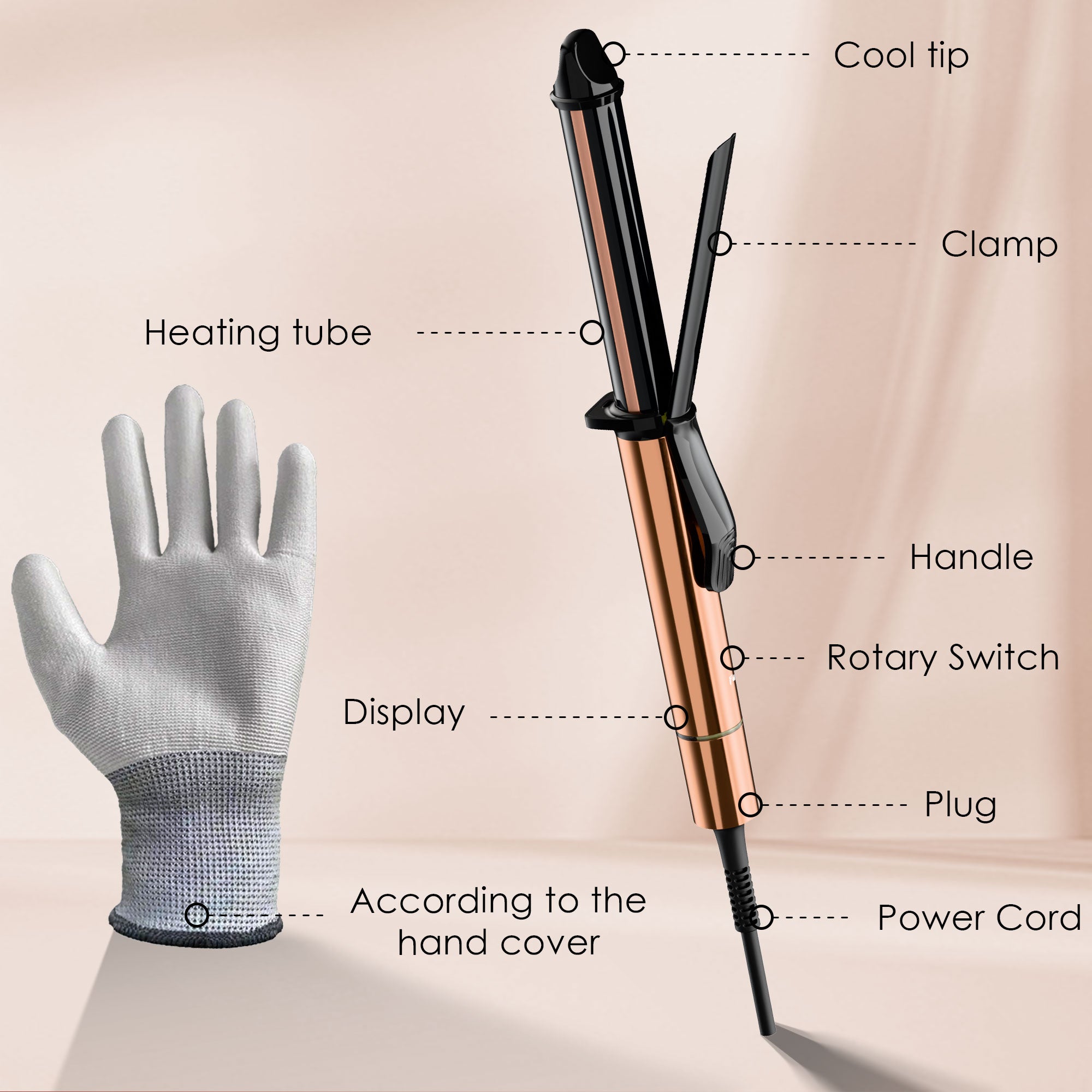 SKIMI Curling Iron Wand, 1 inch Curling Wand, Hair Curling Wand with Ceramic Coating