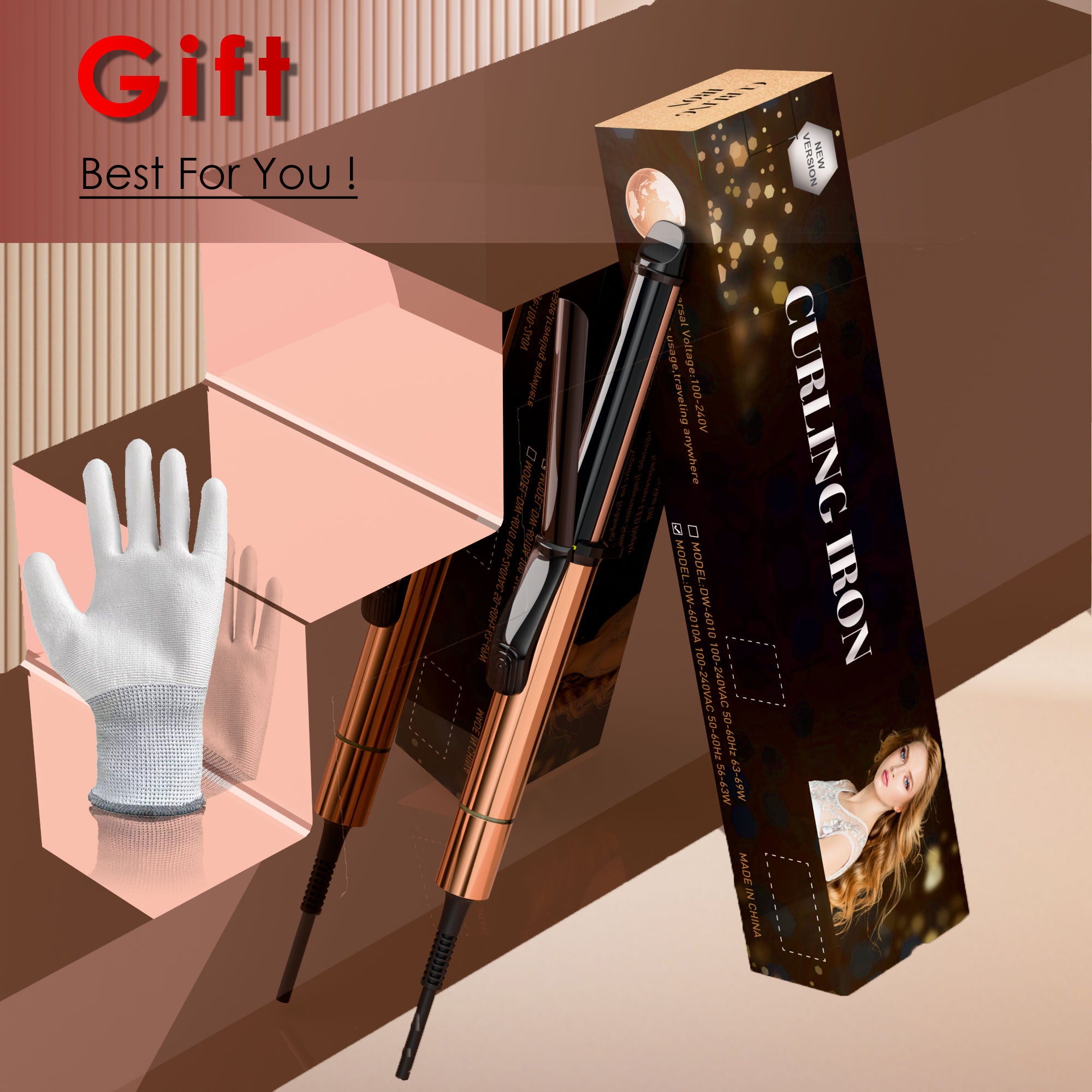 SKIMI Curling Iron Wand, 1 inch Curling Wand, Hair Curling Wand with Ceramic Coating