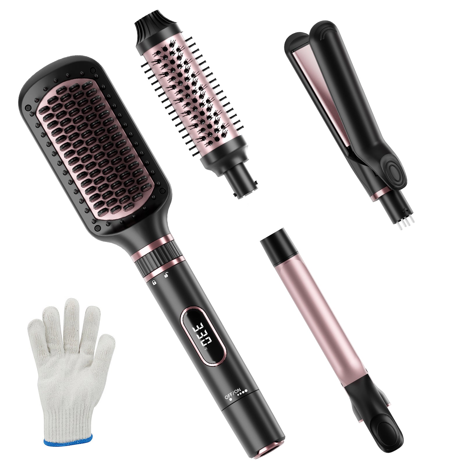 Nicebay Curling Iron, Professional Instant Heat Up Hair Curling Wand Set, Curling Wand