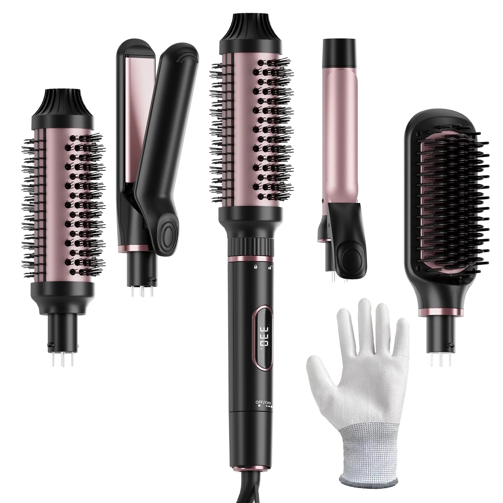 Nicebay Curling Iron, Professional Instant Heat Up Hair Curling Wand Set, Curling Wand