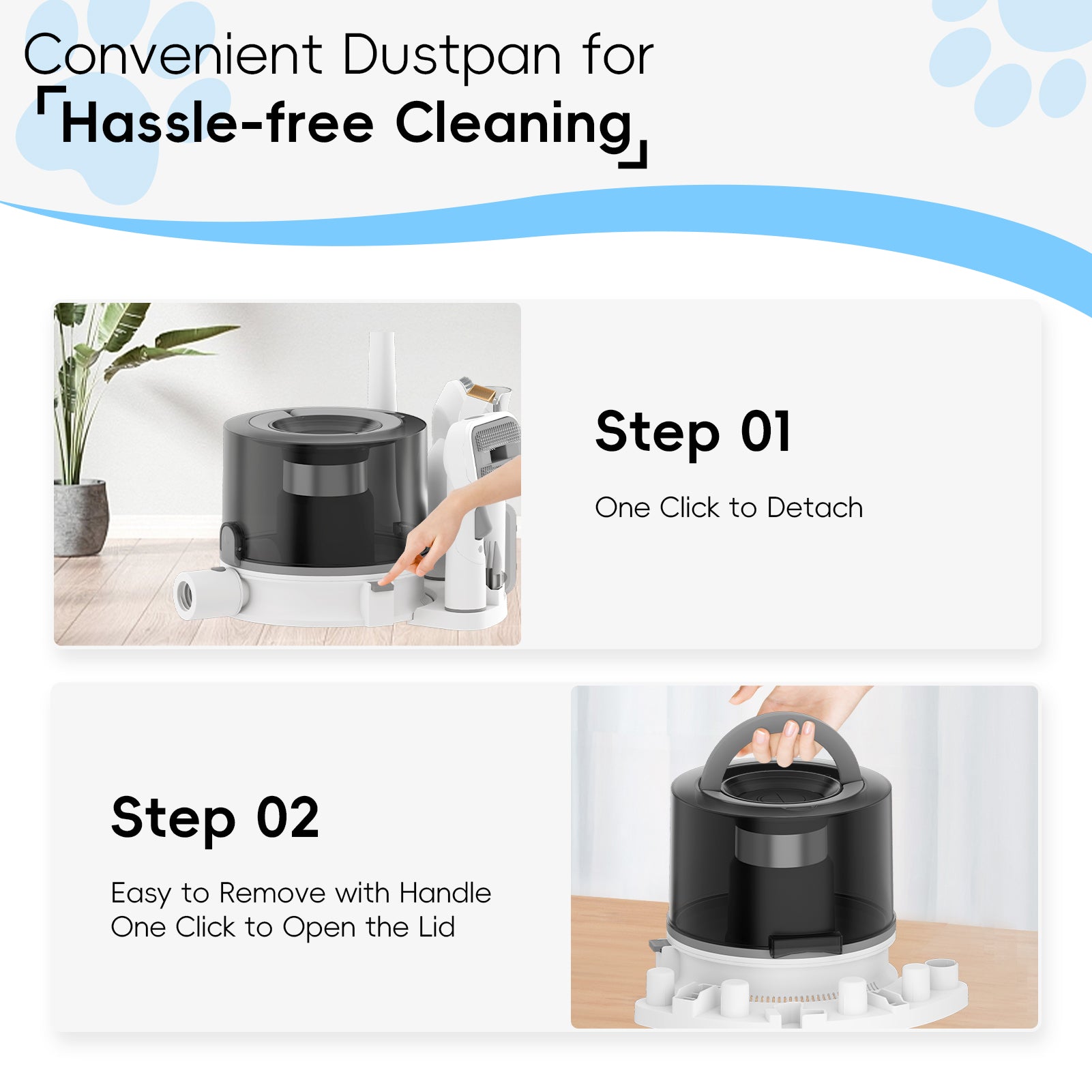 Nicebay Pet Grooming Vacuum, Dog Hair Vacuum with 3 Modes, 5 In 1 Kit, 3L Large Dustbin, Low Noise