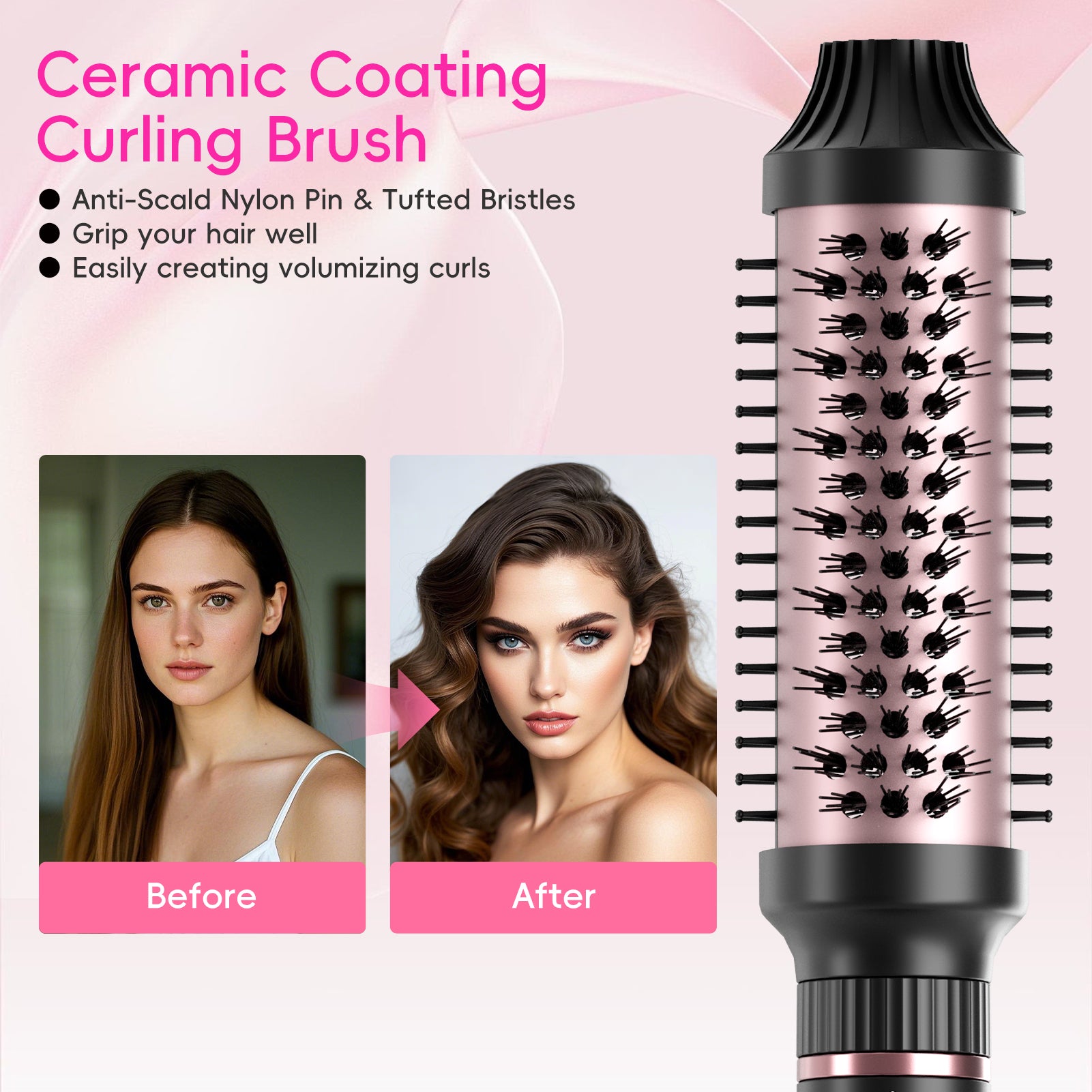 Nicebay Curling Iron, Professional Instant Heat Up Hair Curling Wand Set, Curling Wand