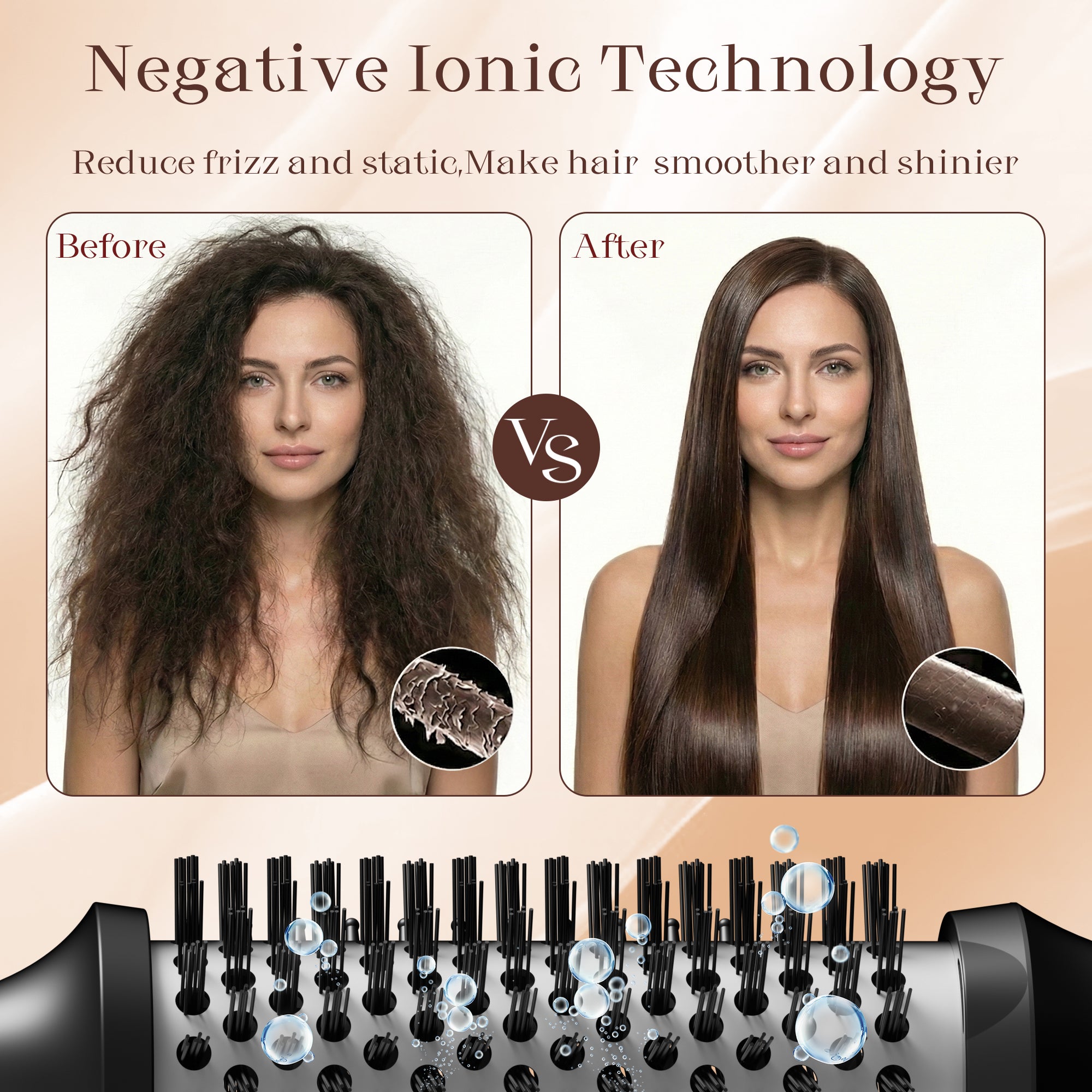 SKIMI Thermal Brush, Curling Iron, Heated Round Brush with LED Display and Ceramic Coating