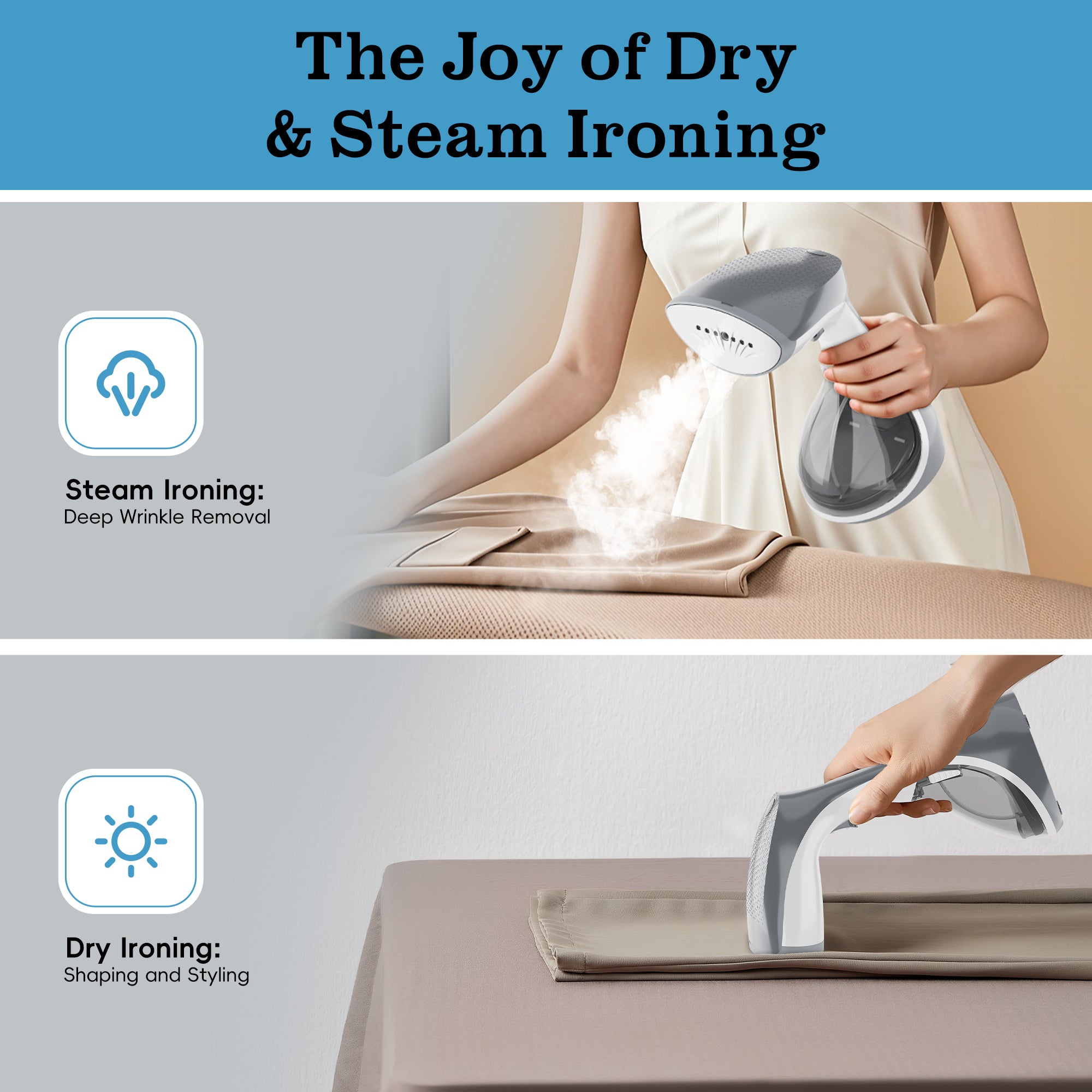 WHALL Steamer for Clothes,Handheld Garment Steamer with Large 260ml Tank,25-Second Heat Up, 1200 Watts