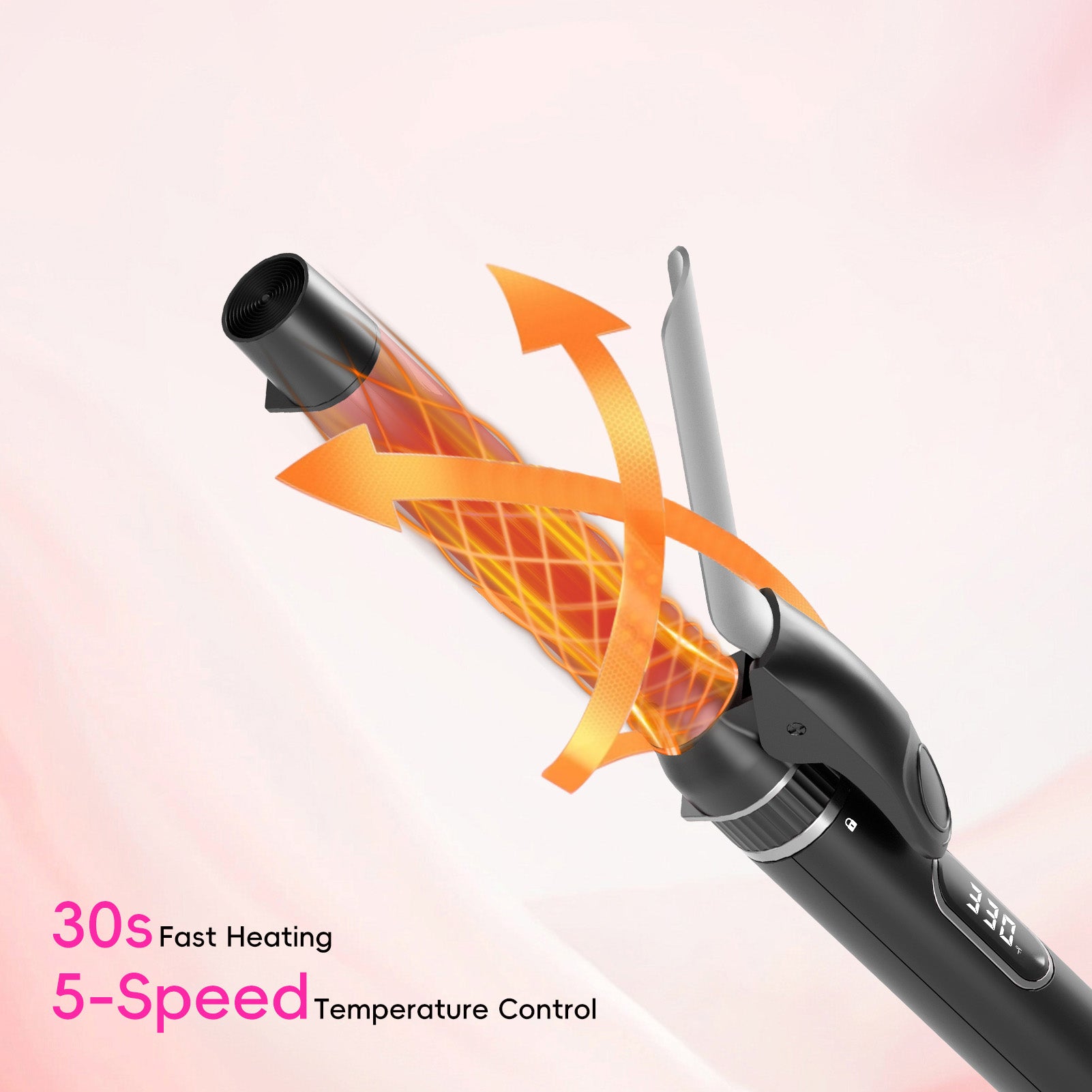 Nicebay Curling Iron, Professional Instant Heat Up Hair Curling Wand Set, Curling