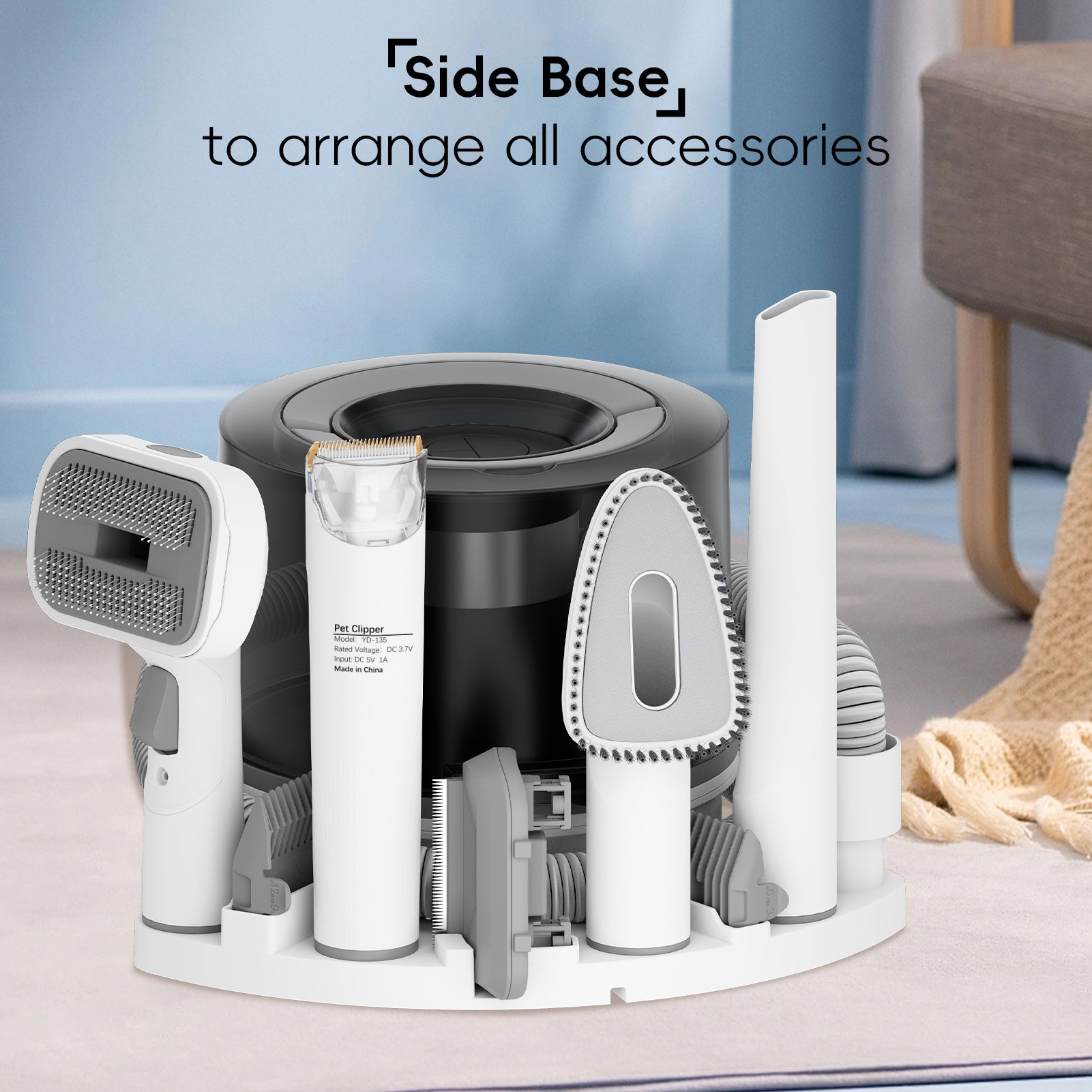 Nicebay Pet Grooming Vacuum, Dog Hair Vacuum with 3 Modes, 5 In 1 Kit, 3L Large Dustbin, Low Noise