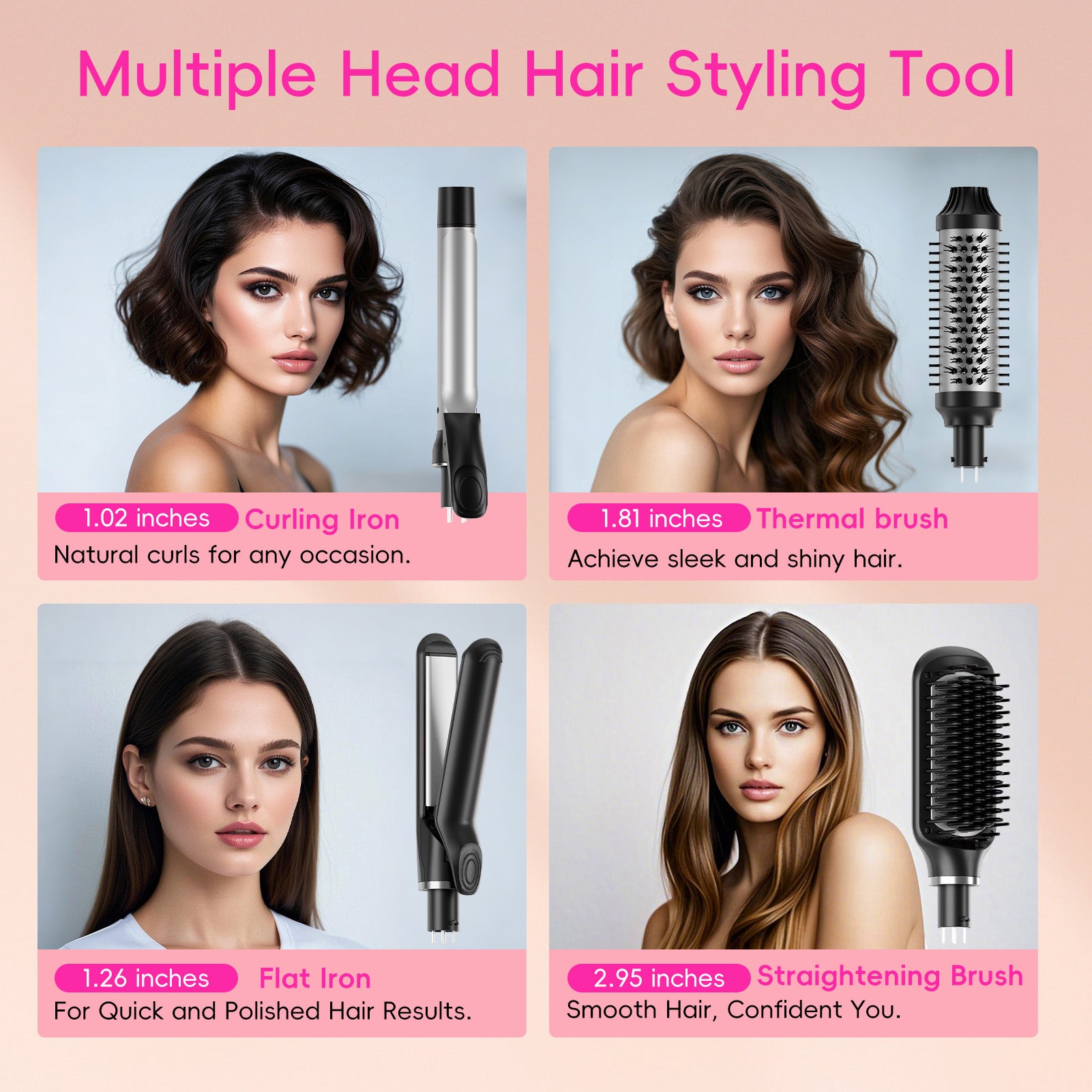 Nicebay Curling Iron, Professional Instant Heat Up Hair Curling Wand Set, Curling