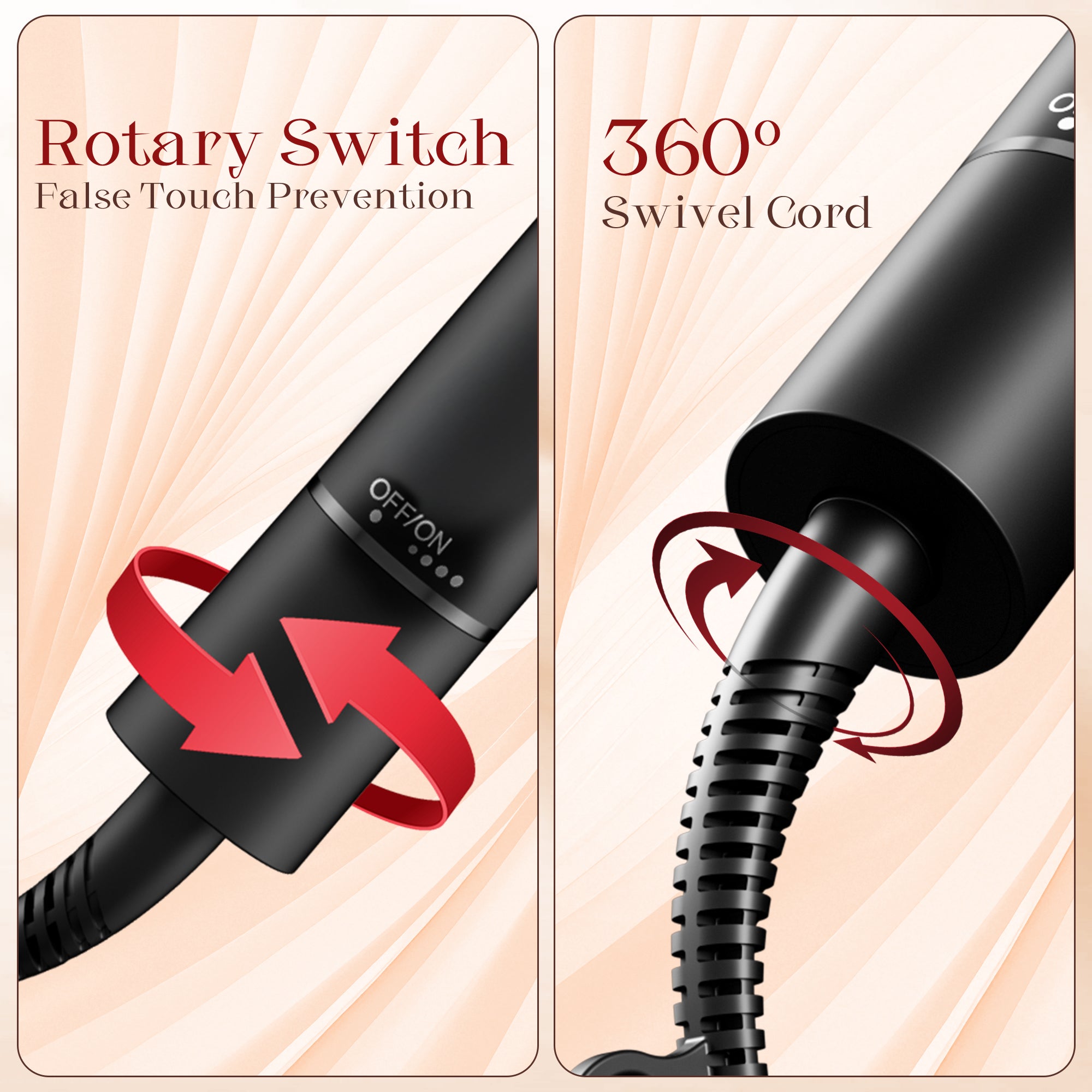 SKIMI Thermal Brush, Curling Iron, Heated Round Brush with LED Display and Ceramic Coating