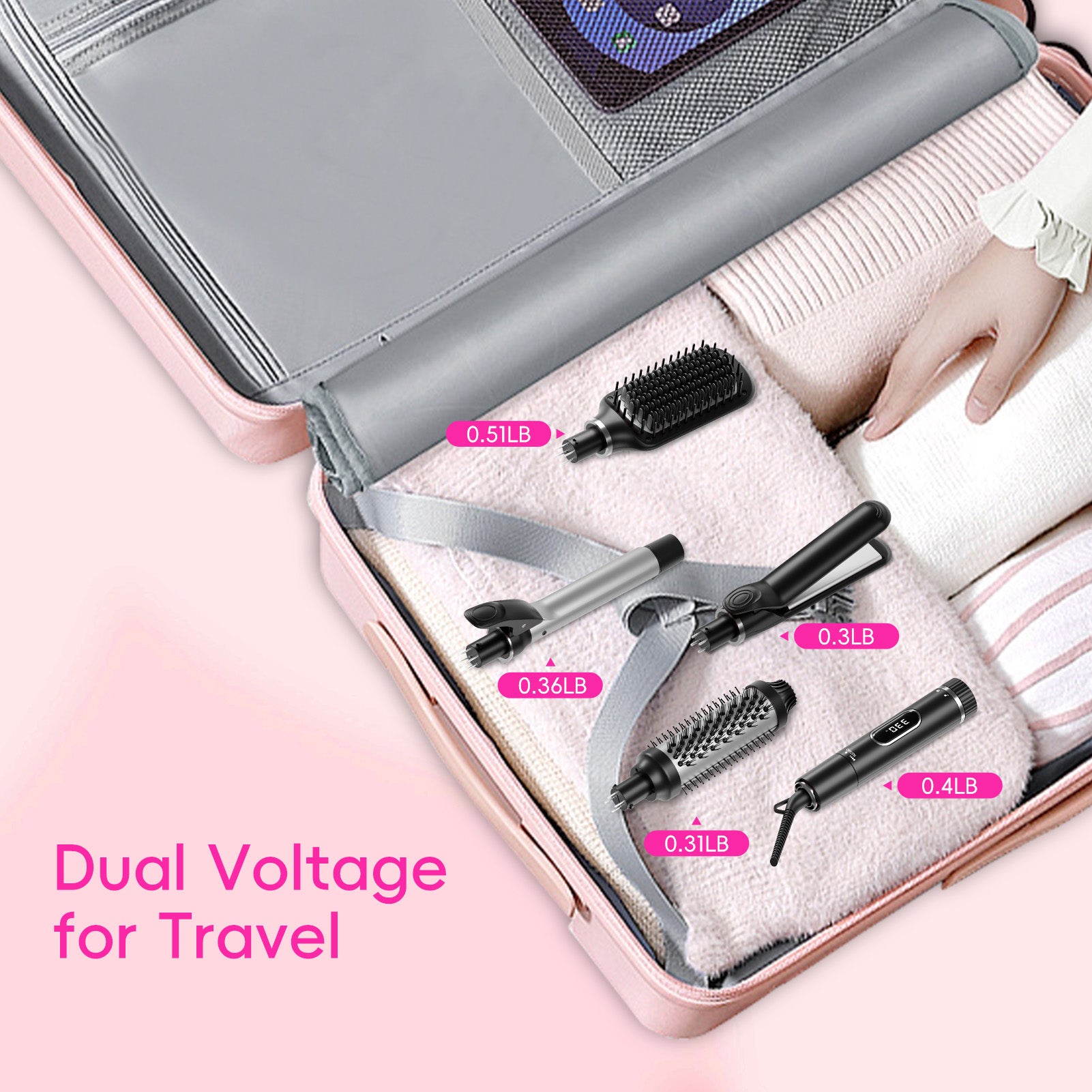 Nicebay Curling Iron, Professional Instant Heat Up Hair Curling Wand Set, Curling