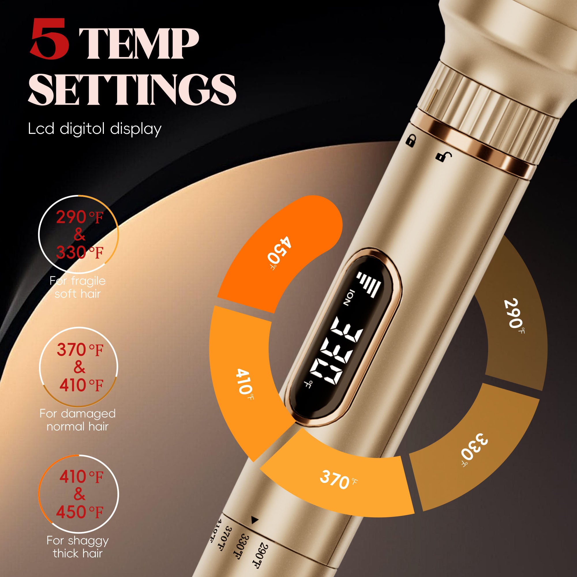 SKIMI Hair Curling Wands, Professional Instant Heat Up Hair Curling Wand Set, Flat Iron, Curling Wand, Hair Straightener