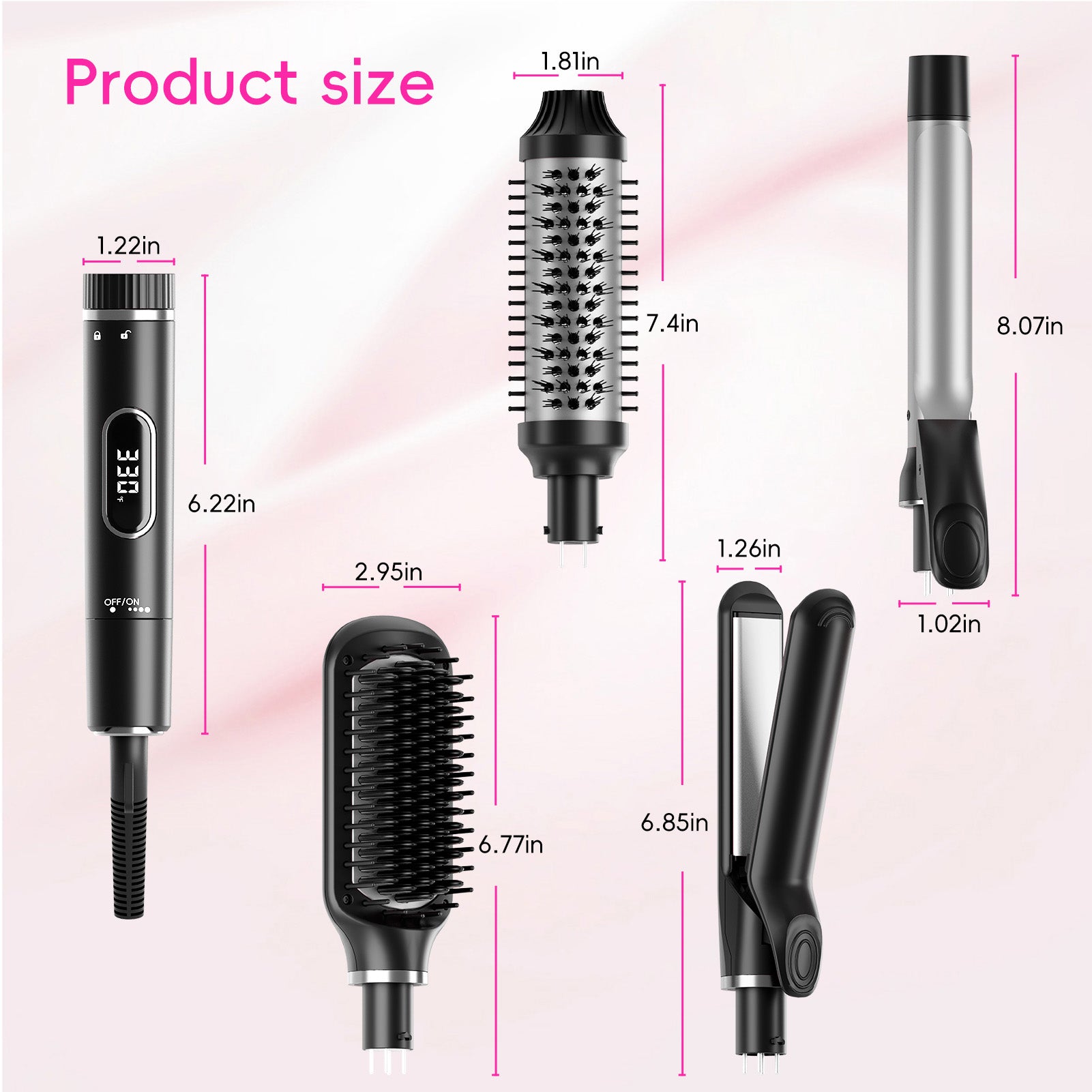 Nicebay Curling Iron, Professional Instant Heat Up Hair Curling Wand Set, Curling