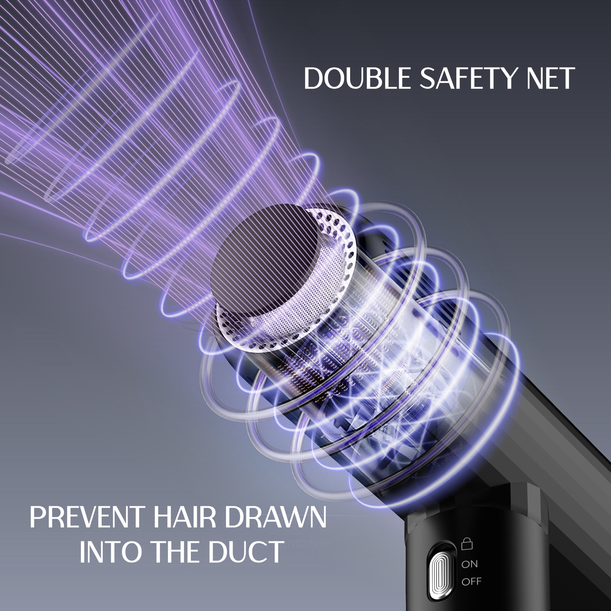 NICEBAY Ionic Hair Dryer, Black Blow Dryer, 110000RPM High-Speed Brushless Motor, Lightweight, 1600W