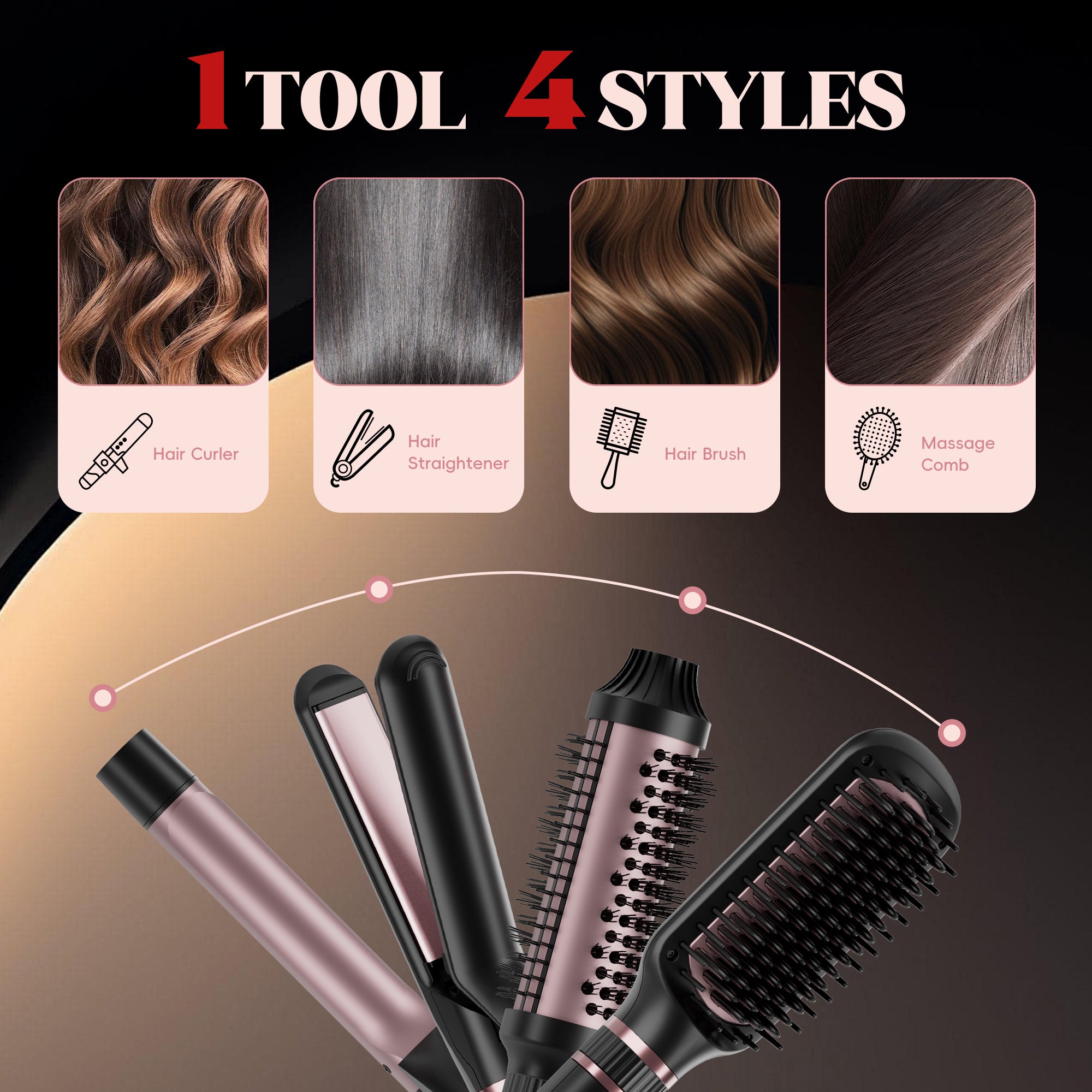 Nicebay Curling Iron, Professional Instant Heat Up Hair Curling Wand Set, Curling Wand