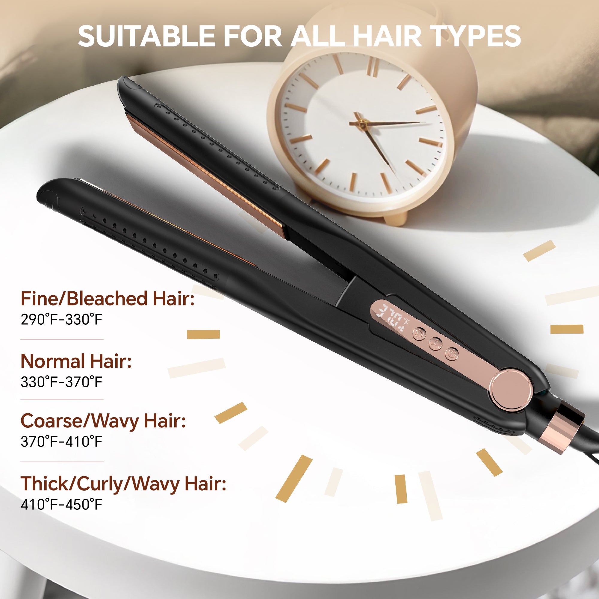 Nicebay Airflow Styling, Hair Straightener, 1 inch Curling Wand Cool Air Vent, 5 Temp, Dual Voltage