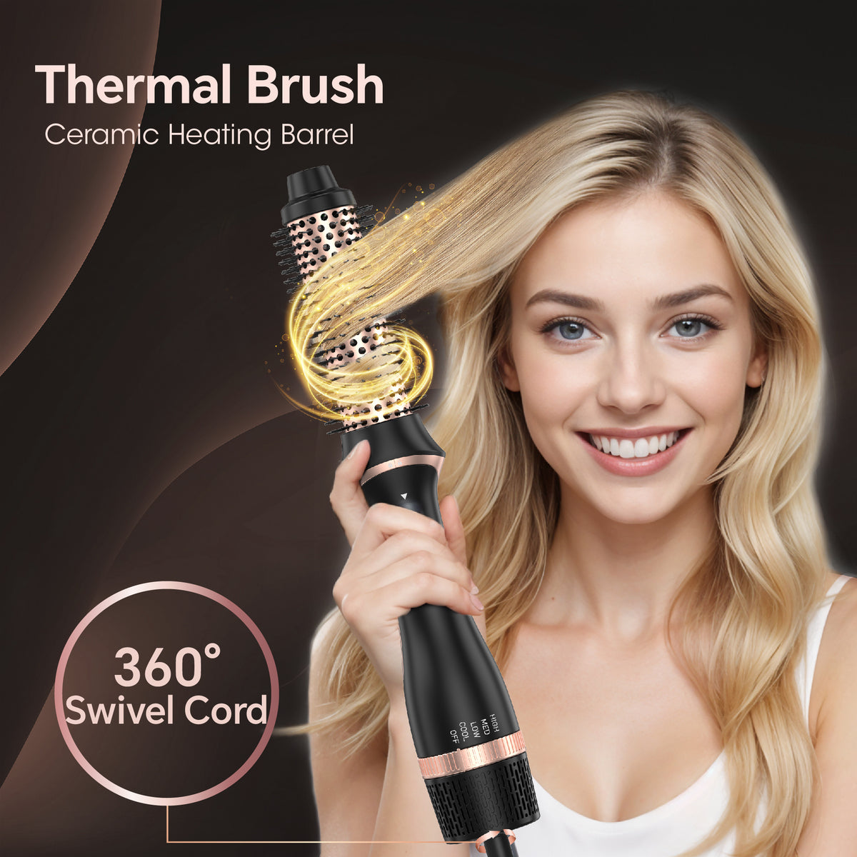 Hair Dryer Brush, Hot Air Brush, Blow Dryer Brush Tool Set, Negative Ion Blow Dryer Brush Styling Tool Set Straightener/Dryer/Curling/Smoothing