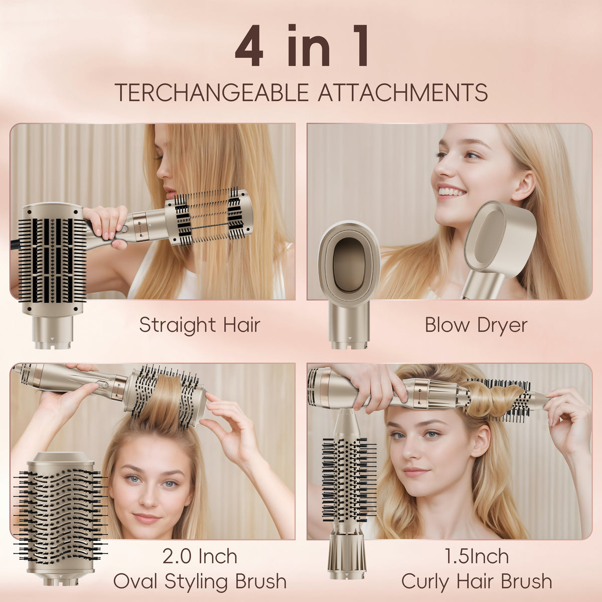 SKIMI Hair Dryer Brush, Hot Air Brush, Blow Dryer Brush Tool Set Straightener/Dryer/Curling Plastic