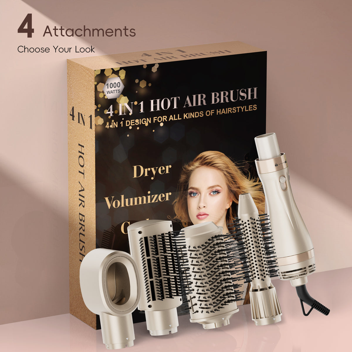 SKIMI Hair Dryer Brush, Hot Air Brush, Blow Dryer Brush Tool Set Straightener/Dryer/Curling Plastic